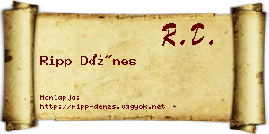 Ripp Dénes névjegykártya